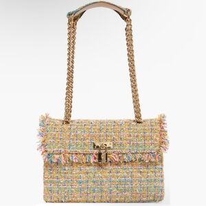 Kurt Geiger London Brixton Multicolor Tweed Chain Shoulder Bag